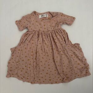 Adorable Kids Dress with Heart Pattern and Deep Side Pockets